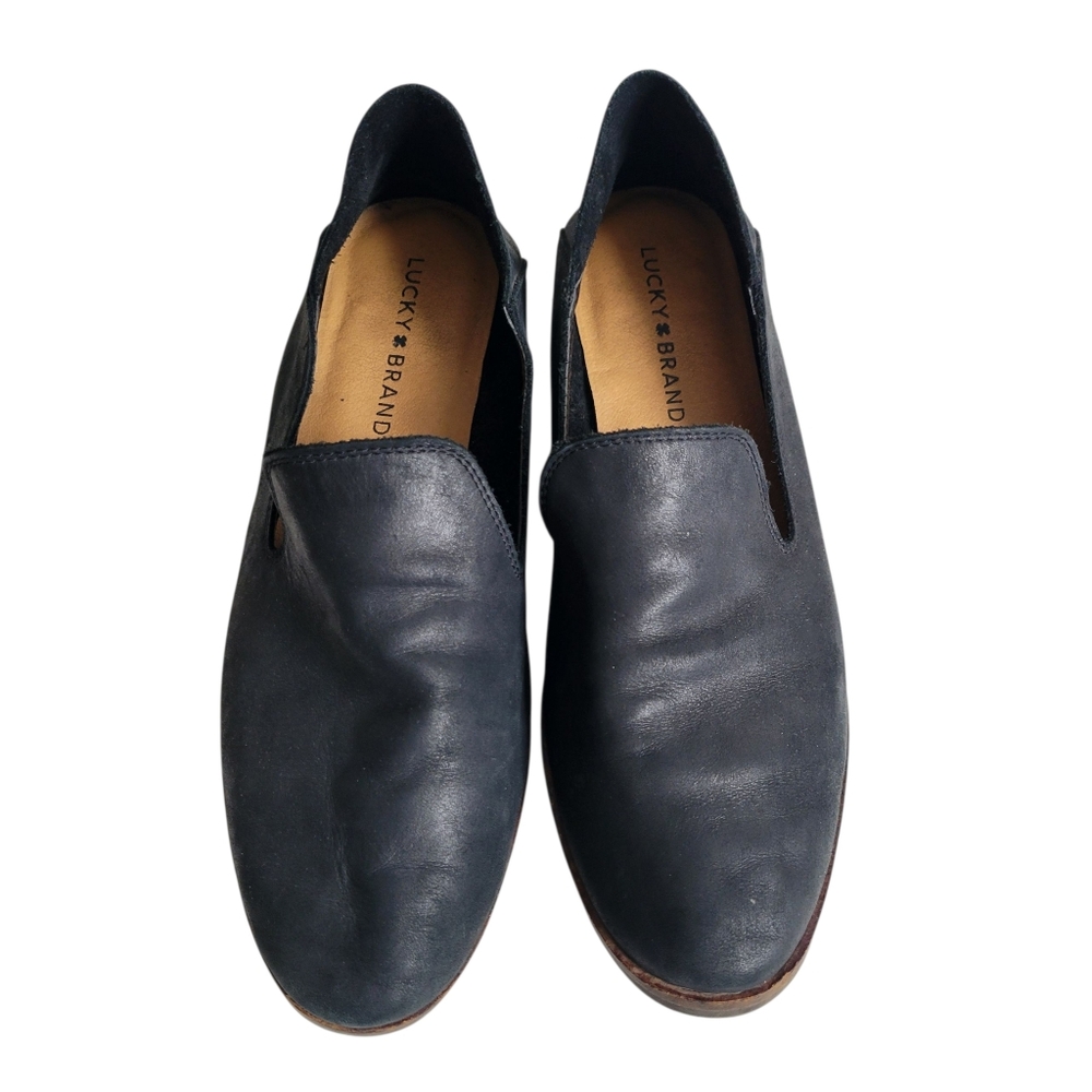 Lucky Brand Womens Black Leather Loafers Size 8M